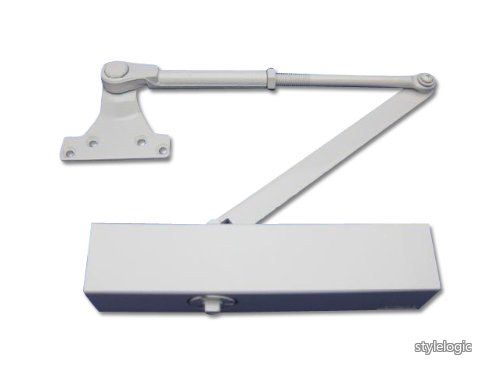 Rakuten - 【送料無料】ドアクローザー ドアチェック PS7002 PS-7002 ホワイト色 ストップ付