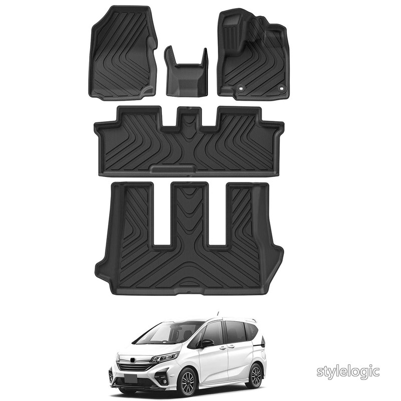 Rakuten - 【送料無料】ホンダ フリード GB系 専用 フロアマット+ラゲッジマット Honda Freed gb5 gb6 gb7 gb8 3D立体カーマット 縁高 防水 トランクマット カスタムパーツ TPE素材 耐汚れ 滑り止め(ホンダ フリードGB系 フロアマット+ラゲッジマット 5点セット)