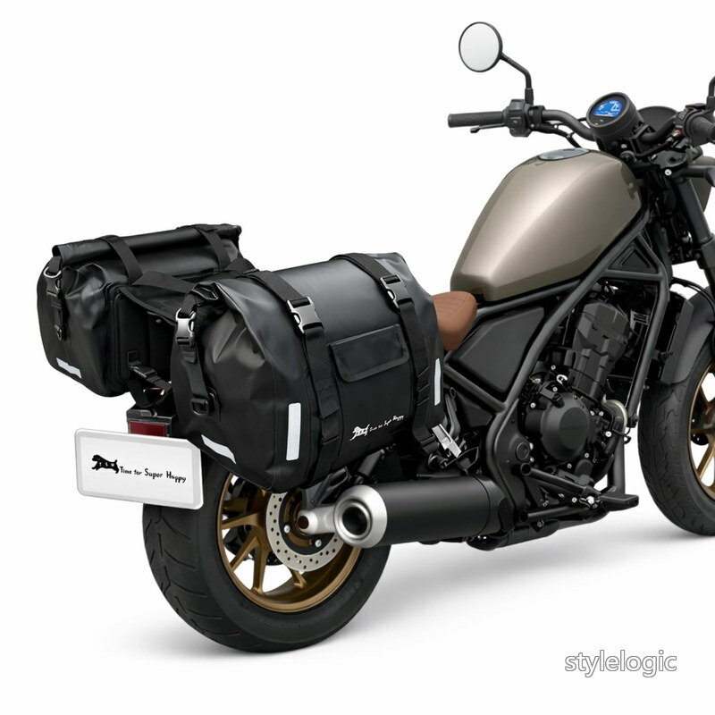 Rakuten - 【送料無料】T.S.H バイク用防水サイドバッグ 左右セット 底面補強シート付 60L アクセサリー 防水 エンジンガードバッグ バイク サイドバック ショルダーバッグ ストラップ付き