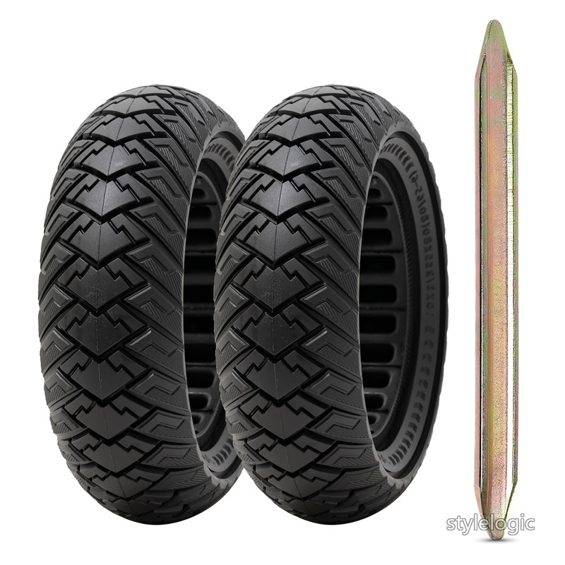 [Free Shipping] 2 x 10x3 Solid Tires 10x3.0 255x80 (80/65-6) Scooter Tires + Metal Levers Suitable for Electric Scooters/Electric Kickboards/Scooters 1009