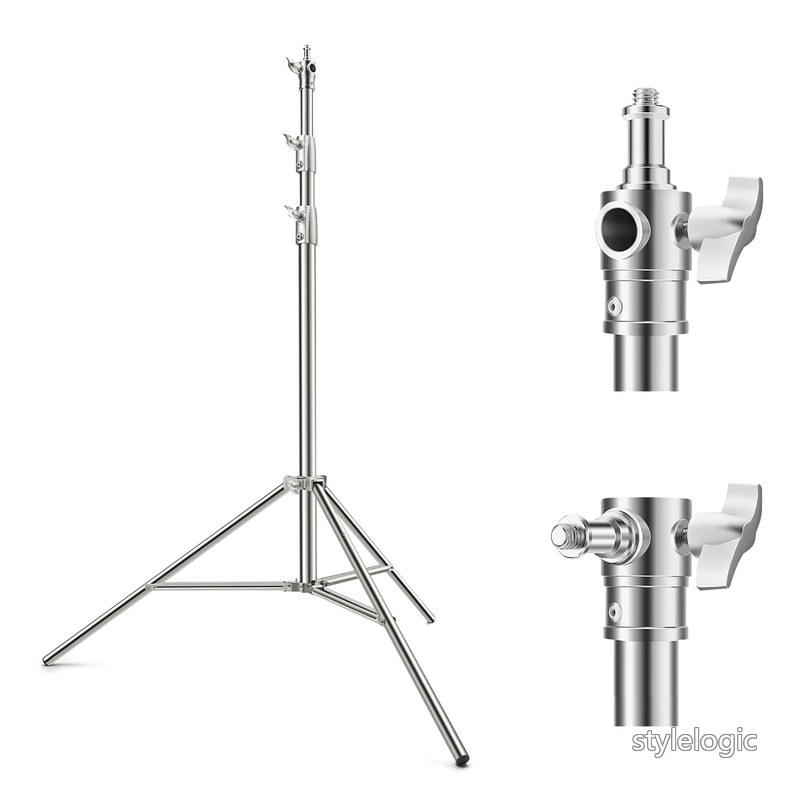 Rakuten - 【送料無料】撮影用 ライトスタンド ステンレス鋼 耐荷重10kg 2.8m ヘビーデューティー ライトスタンド スタジオ撮影ライトスタンド エアクッション ストロボライト