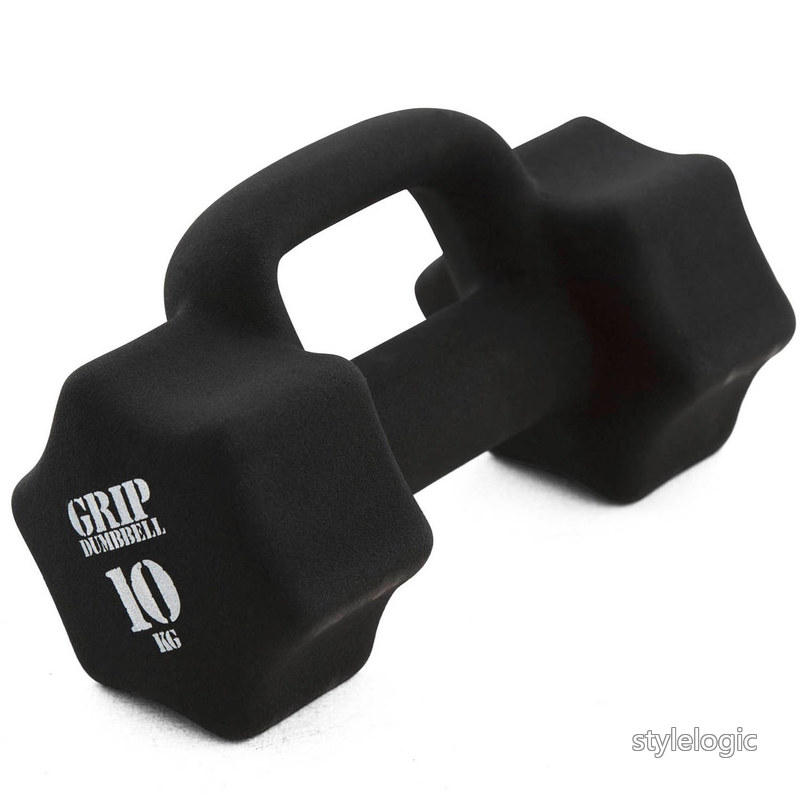 Rakuten - 【送料無料】取っ手付きグリップダンベル 1個 5kg10kg 持ち手 ハンドル 筋トレ 【メーカー純正品】