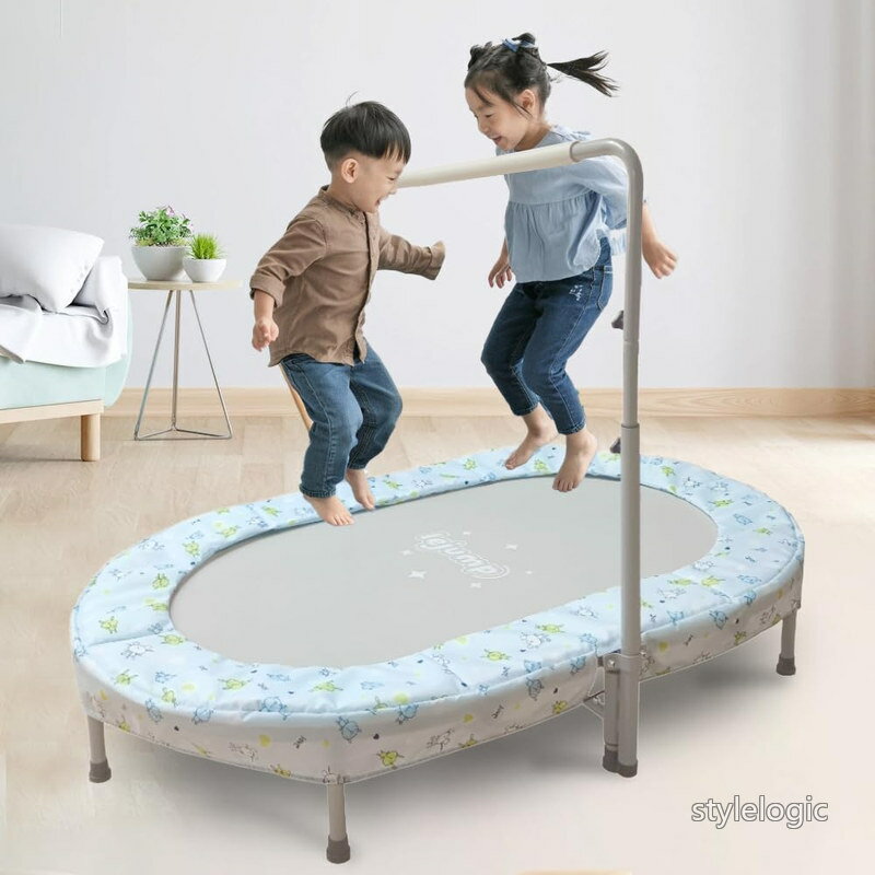乐天商城 - 【送料無料】トランポリン 室内 直径102cm 子供用 折りたたみ式 収納しやすい 省スペース 家庭用 大人用も可能 ゴムバンド式 耐荷重100KG ダイエット とらんぽりん 静音設計