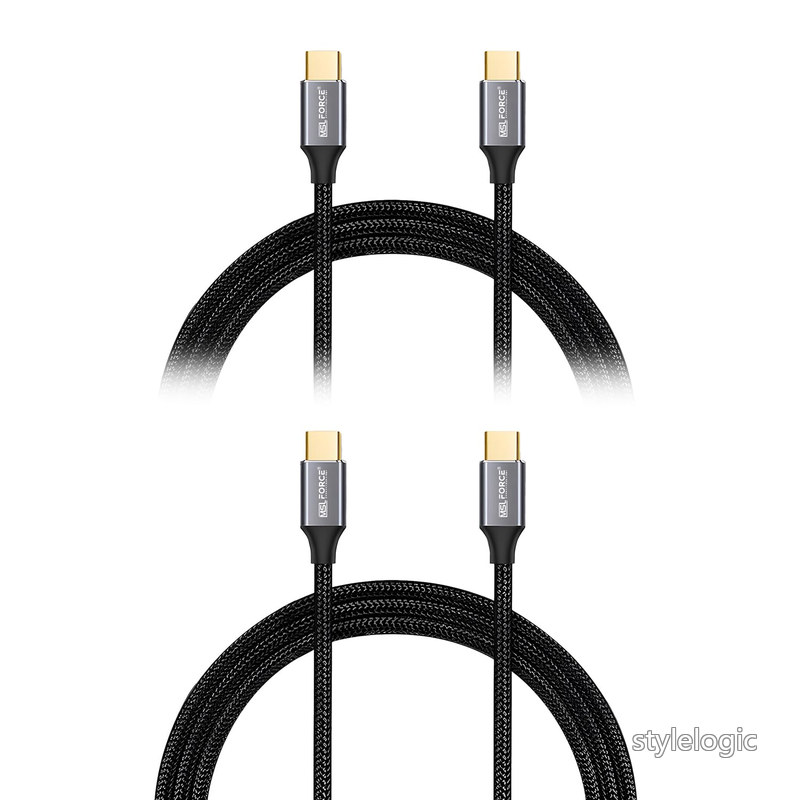 USB Type-C ケーブル 100W PD急速充電 10Gbps 高速データ転送 4K/60Hz ビデオ出力 ナイロン編み 高耐久 MacBook iPad Surface Steam Deck 等対応 uc0122 (ケーブル2本 2m)