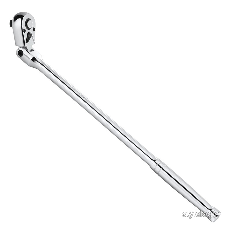 乐天商城 - 【送料無料】ラチェットハンドル ラチェットレンチ ソケットレンチ 差込角6.35mm ロング首振り型 全長305mm 回転方向切替簡単 速脱ボタンバナジウム鋼製ヘッド 72山ギア