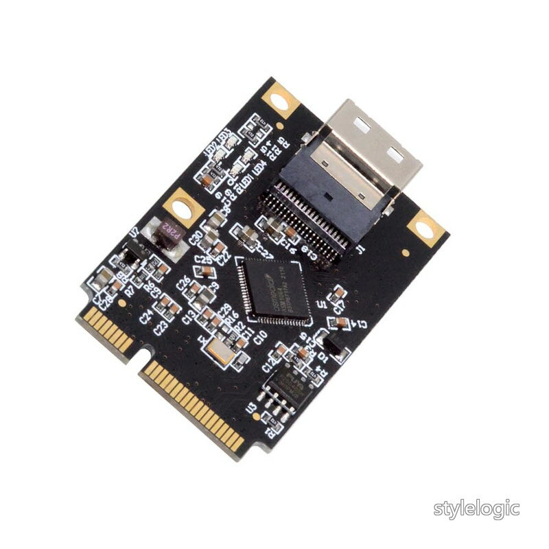 Rakuten - 【送料無料】Mini PCI-E PCI Express to Slimline SFF-8654 SATA 3.0 4ポートアダプター 拡張コンバーター 6Gbps ディスク拡張カード SSD用
