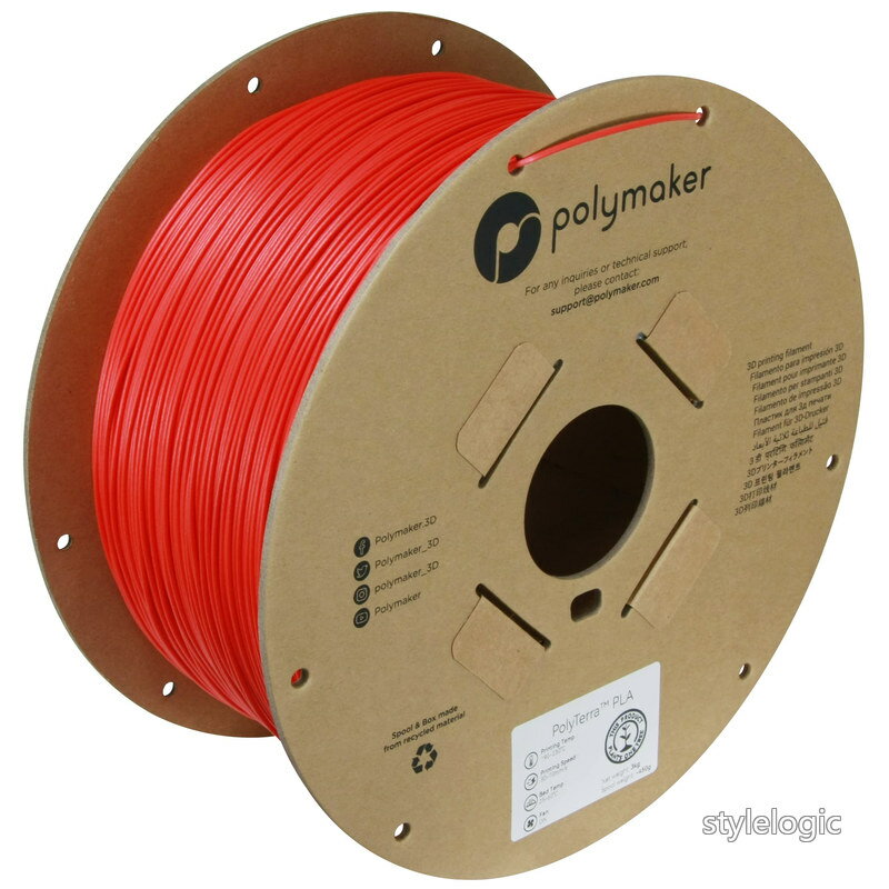 【送料無料】3Dプリンタ—用フィラメント PolyTerra PLA 1.75mm径 3000g大容量 Lava Red