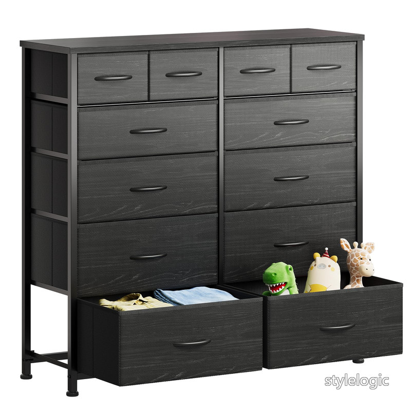 Rakuten - 【送料無料】YeTom タンス 収納チェスト リビング 収納 100*29.8*100cm 大容量 洋服タンス たんす 箪笥 衣類収納 引き出し付き おしゃれ 収納ケース 5段12杯 グレー