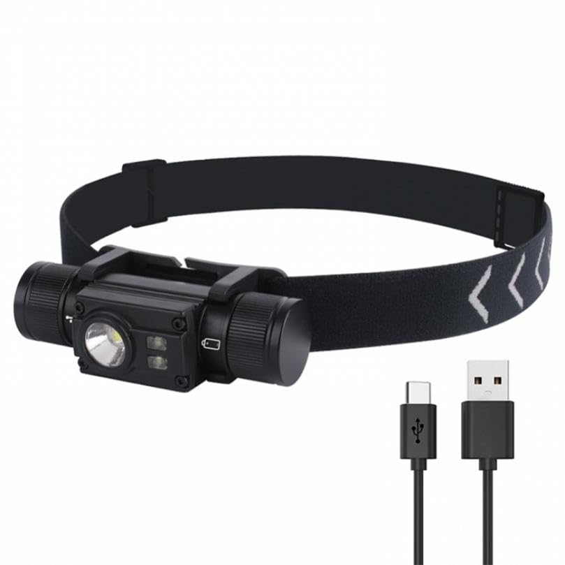 SecurityIng ヘッドライト 充電式 明るい 1000ルーメン 16W 1L2 + 2XPE LED ヘッドランプ 快適ヘッドバンド 軽量 180度調整 7調光モード IPX6防水 夜釣り・登山・キャンプ・ハイキング・夜間作業に対応 (電池は含まれておりません)
