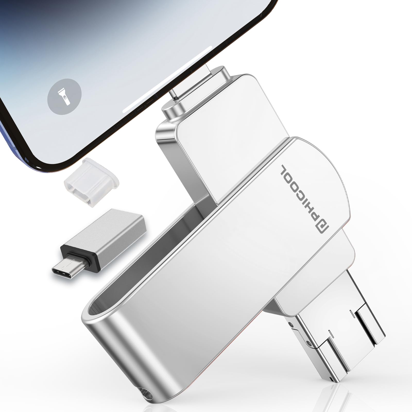 乐天商城 - 【送料無料】512GB USBメモリ [アプリ不要 アルバム直接保存！]4in1 Phone/Android/PC対応 phone から 直接 usb に 写真 を 移す/バックアップ可能 スマホデータ保存 外付けメモリ Type-C搭載 大容量外付けストレージ フラッシュメモリスマホ容量不足解消 高速 データバック