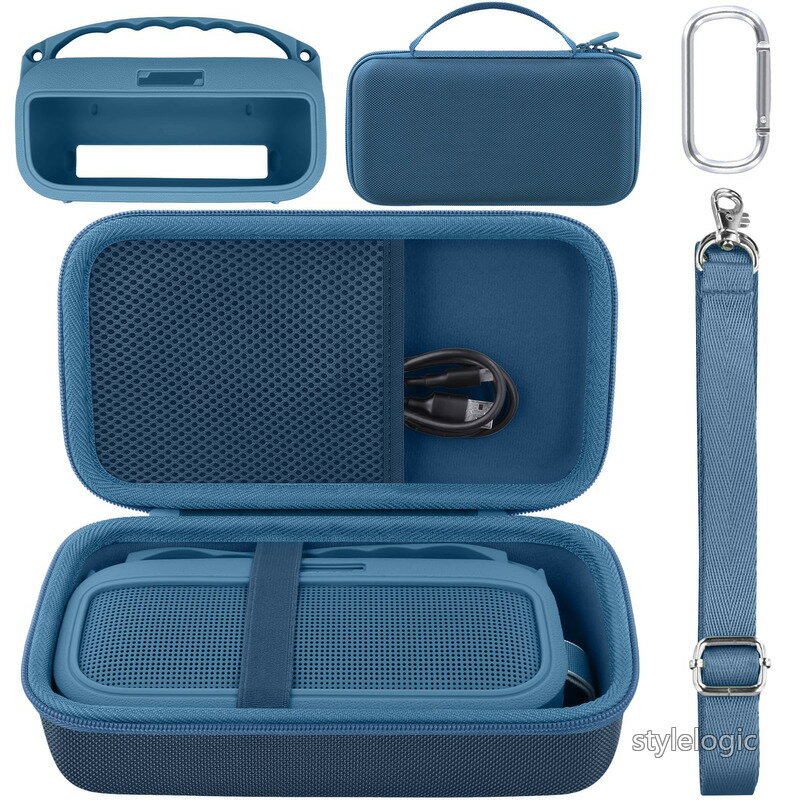 SoundLink Flex Portable Speaker (第2世代) soundlink2 ワイヤレス Bluetooth スピーカーEVAケース 1個とシリコンケース 1個，ブルー‐co2CREA