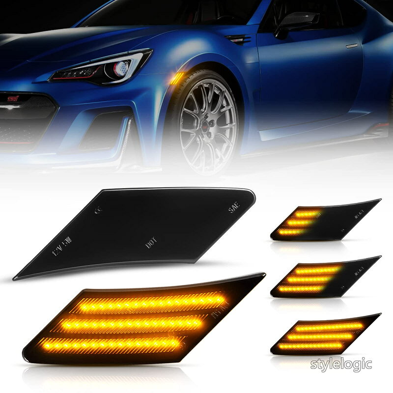 乐天商城 - 【送料無料】POPMOTORZ LEDサイドマーカーウインカー 流れるスバル BRZ トヨタ 86 GT86ターンシグナルランプ2013-2020 サイオン FR-S ドライバーと助手席側 スモークレンズ LEDウィンカーライト 2個入り