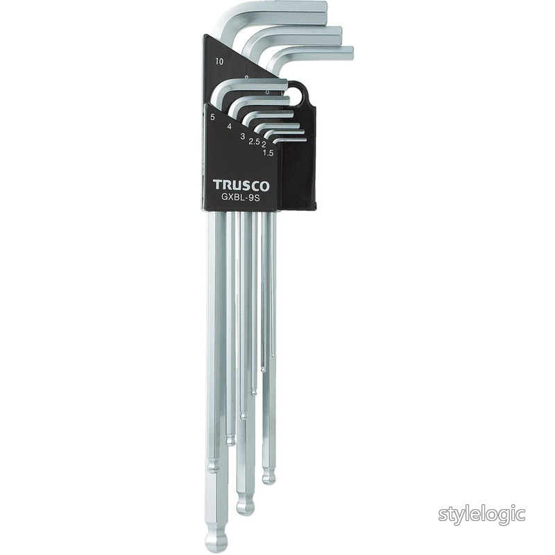 Rakuten - 【送料無料】トラスコ中山(TRUSCO) ロングボールポイント六角棒セット シルバー 9本組 GXBL-9S