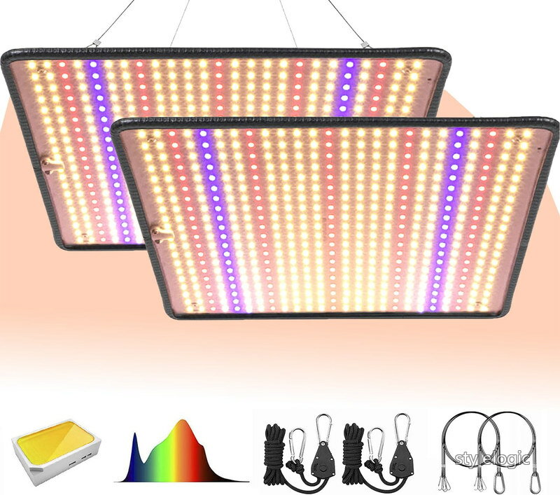 【送料無料】GREENSINDOOR 植物育成ライト LED 36W 超薄型 500LEDs フルスペクトル 室内栽培 観葉 水耕栽培 多肉 育成用 LED パネル 栽培 吊り下げアクセサリー付き