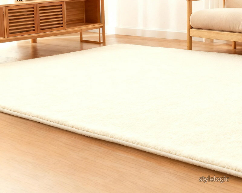 Rakuten - 【送料無料】ラグ 2畳 185×185cm 極厚30mm ラグマット カーペット 洗える 厚手 低反発 絨毯 滑り止め付 防音 抗菌防臭 床暖房 ホットカーペット対応 ベージュ