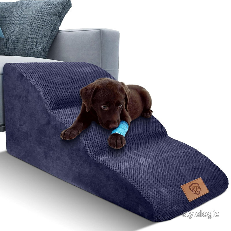 Rakuten - 【送料無料】Masthome 犬 階段 犬スロープ階段 ドッグステップ 犬用ステップ 3段プラス 段差解消 ペット用 ステップ 階段 滑り止め 犬用 犬 ステップ 三段踏み台 安全 カバー取り外し可能 ペット用品 小型犬 室内犬 高齢犬 グレー ホワイト ブルー ブラック ブラウン