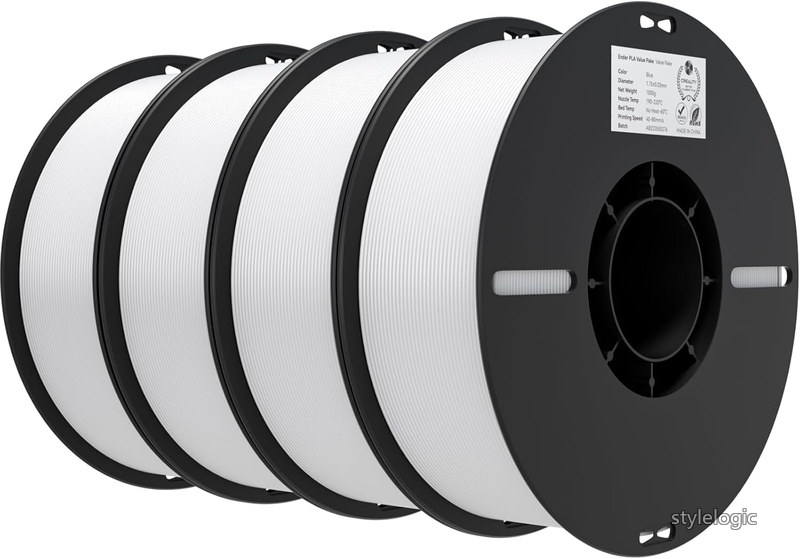 Creality Ender-PLA フィラメント 4パックセット 3dプリンター用フィラメント 1.75mm 寸法精度±0.03mm もつれず 目詰まりなし ゆがみがない 反りなし 3Dプリンター用 スプール造形材料 1kg*4パック合計4kg ほとんどのFDM 3Dプリンターに対応