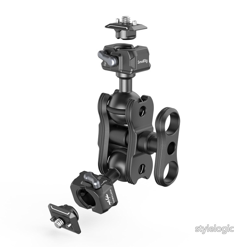 SmallRig クイックリリース ボールヘッド マジックアーム 360°回転 関節式マジックアーム 1/4"ネジ付き ドロップイン HawkLock カメラクランプ フィールドモニター/カメラ/ライト用 最大荷重5kg アルミニウム合金 3515C