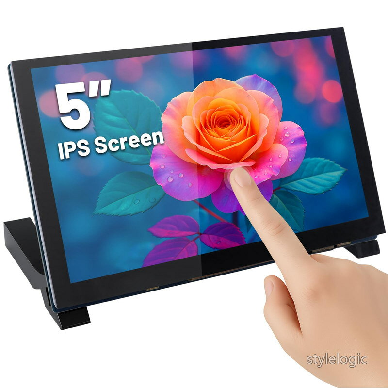 【送料無料】ELECROW 5インチ タッチモニター Raspberry Pi用 ? 800×480 IPS DSI接続 静電容量式タッチスクリーン プラグアンドプレイ PWMバックライト制御 ラズパイ5/4/3対応（HDMI非対応）