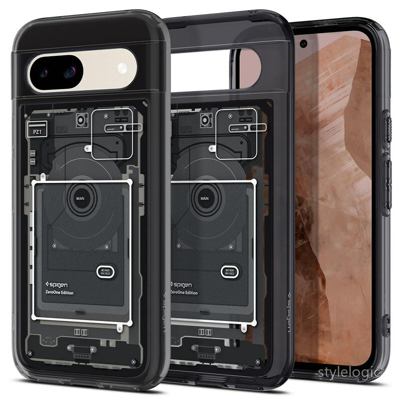 【送料無料】Spigen 【Made for Google 公式認定】 Google Pixel 8a ケース クリア ワイヤレス充電対応 バンパー2重構造 ストラップホール付き 米軍MIL規格取得 耐衝撃 すり傷防止 黄ばみ無し ウルトラ・ハイブリッド ACS07261 (ゼロ・ワン)