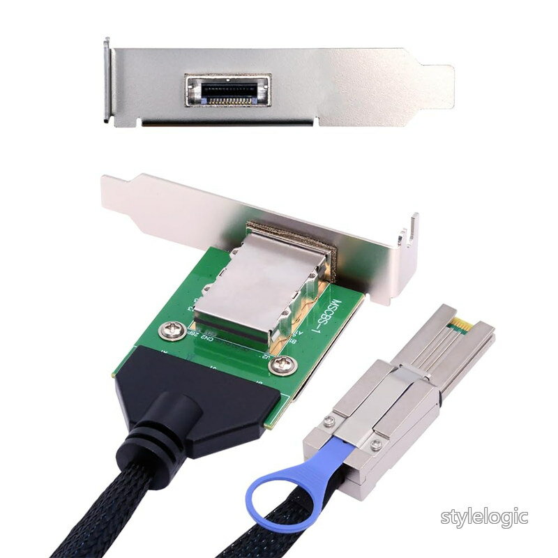 乐天商城 - 【送料無料】外付けミニ SAS SFF-8088 オス - SFF-8088 メス延長ケーブル PCBA ロープロファイルブラケット付き