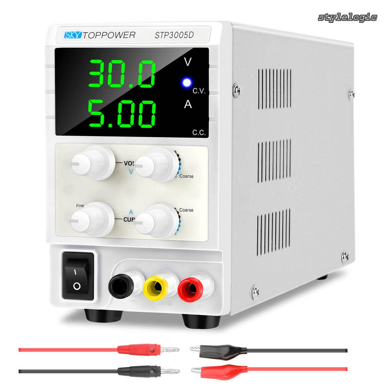 TOPPOWER 安定化電源 可変直流電源 0-30V 0-5A 3桁表示スイッチング電源 自動切替 複数の保護 低雑音 修理用 実験室用 研究テスト用 PSU 調整されたラボタイプのCC/CV DC電源 電気制御機器