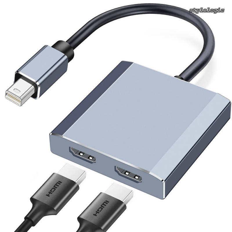 Rakuten - 【送料無料】DisplayPort to デュアル HDMI アダプター 4K@60Hz Mini DisplayPort 分配器 1入力2出力 マルチモニター ディスプレイポートから デュアルモニター Mini DP 1.4 to 2 HDMI 2.0 分配器 MST 拡張モード Windows対応 ノートPC/デスクトップ/モニ