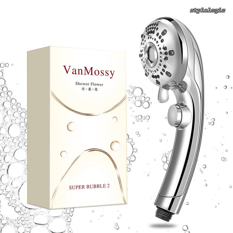 節水シャワー VanMossy SUPER BUBBLE 超微細な軽いバブル ユニークバブル 進化させたシャワーヘッド 水圧調整 高洗浄力 水圧アップ しゃわーへっど 浄水シャワーヘッド マイクロナノバブル 増圧シャ
