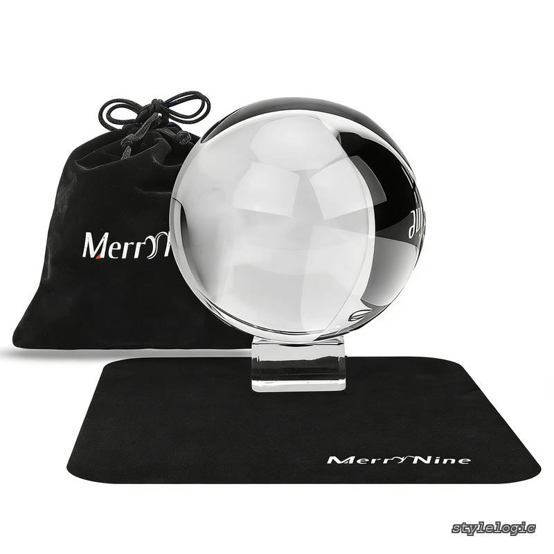 Rakuten - 【送料無料】マジック クリスタルボール110mm 無色透明 水晶玉 クリスタル台座付き 拭き取り布 フランネルバッグ 風水グッズ インテリア 置く物 女性向け クリスマス 新年 プレゼントフォトプロップス