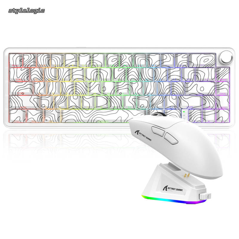 【送料無料】SHARK x MAMBASNAKE X65PROHE ラピッドトリガー ゲーミングキーボード X11ゲーミングマウスキット ワイヤレス 8kポーリングレート RT 0.01mm対応 ワイヤレス8000Hz対応 2.4G/BT/有線 磁気スイッチ デッドゾーン調整機能 RGBバックライト 5面熱