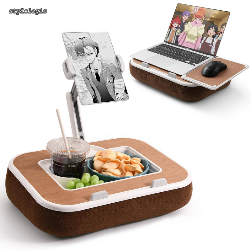 【送料無料】PC クッションテーブル 【 滑り止め パッド?磁気吸引マウスパッド付き 】テーブルクッション 15.6型対応パソコン クッション 【 タブレットアーム? クイック解体設計】膝上クッション 車 pc 手首 宅 寝ながらパソコン オフィス 友人 家族用 (