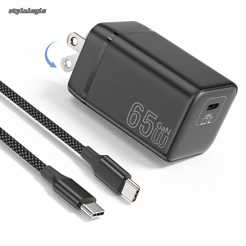 65W 急速充電器 type-c2M 100W Type-C ケーブル付 タイプC 携帯充電器 軽量/超小型 折りたたみ式プラグ 旅行に最適MacBok/MacBok Pro/Pad/For iPhone 17/16/15 Android ノートPC 各種の他USB-