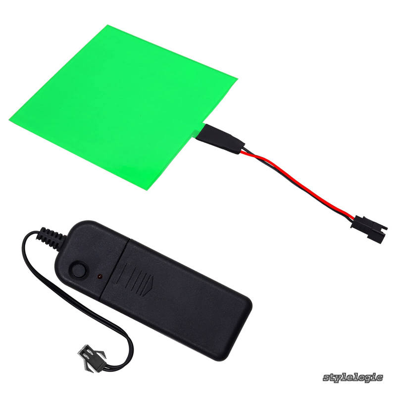 Rakuten - 【送料無料】ELパネル EL照明 elシート 3V 10×10cm 面発光 電源ユニット付き 明るさ クリスマス パーティー デコレーション ウェディング パブ用 常灯→スロー点滅→高速点滅 3種類の発光モード