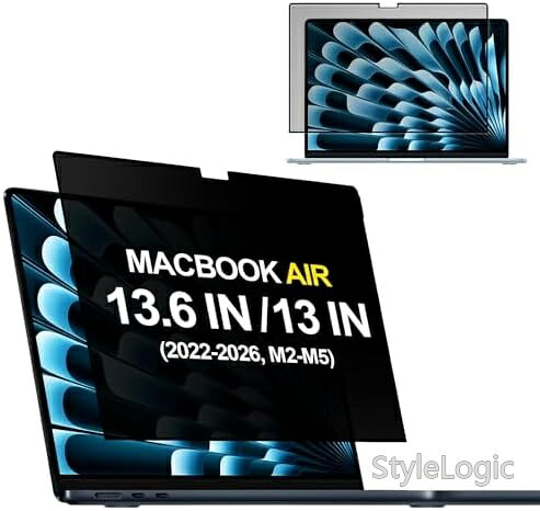 【送料無料】13.6インチ MacBook Air 覗き見防止フィルム M2-M5対応 2022-2026年 プライバシー保護 反射防止 ブルーライトカット シリコン接着剤 取付簡単 傷防止