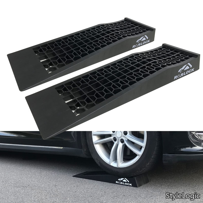 送料無料 カースロープ リフト タイヤスロープ耐荷重5T，低間隙ジャッキ支持自動車カースロープオイル交換及び車両メンテナンス用， 軽量 2個組 70cmx20cmx8cm