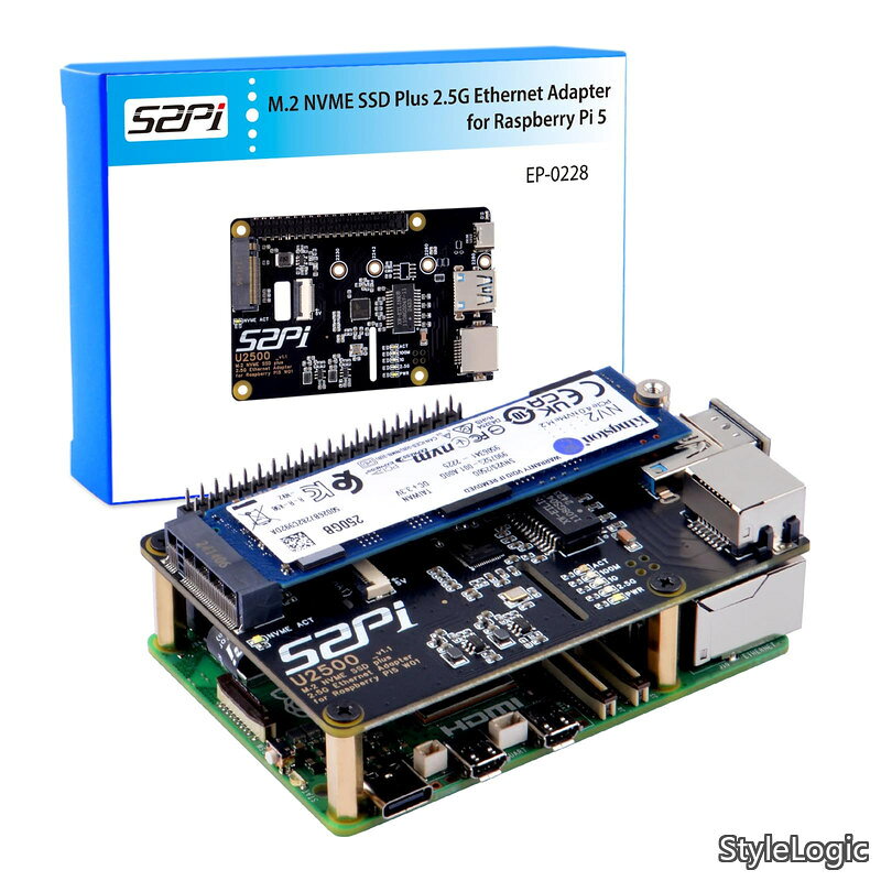 【送料無料】M.2 NVMe SSD Plus 2.5G イーサネット アダプターは、Raspberry Pi 5用の拡張ボードであるW01 U2500 Hatです。このボードには、NVMe SSDの拡張スロット、USB 2