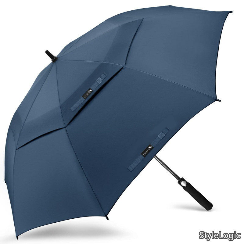 Rakuten - 【送料無料】ゴルフ傘 54/62/68インチ弧長 長傘 大きい おしゃれ 二層構造 超撥水 耐風 ワンタッチ 丈夫強風豪雨・梅雨対策 晴雨兼用 スポーツ観戦 メンズ レディース 収納