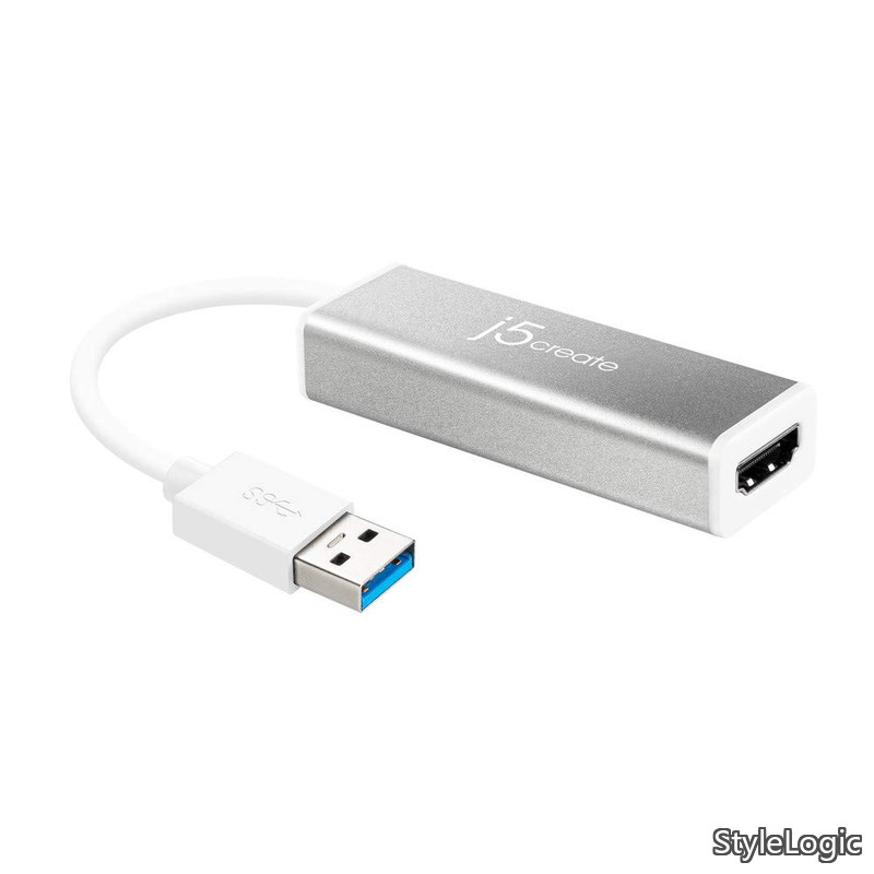 USB-A 3.0 to HDMI ディスプレイアダプター スリムタイプ 高耐久アルミ筐体 1080p QWXGA(2048×1152) 60Hz対応 Windows/Mac OS両対応 ドライバ付属 複製拡張モ
