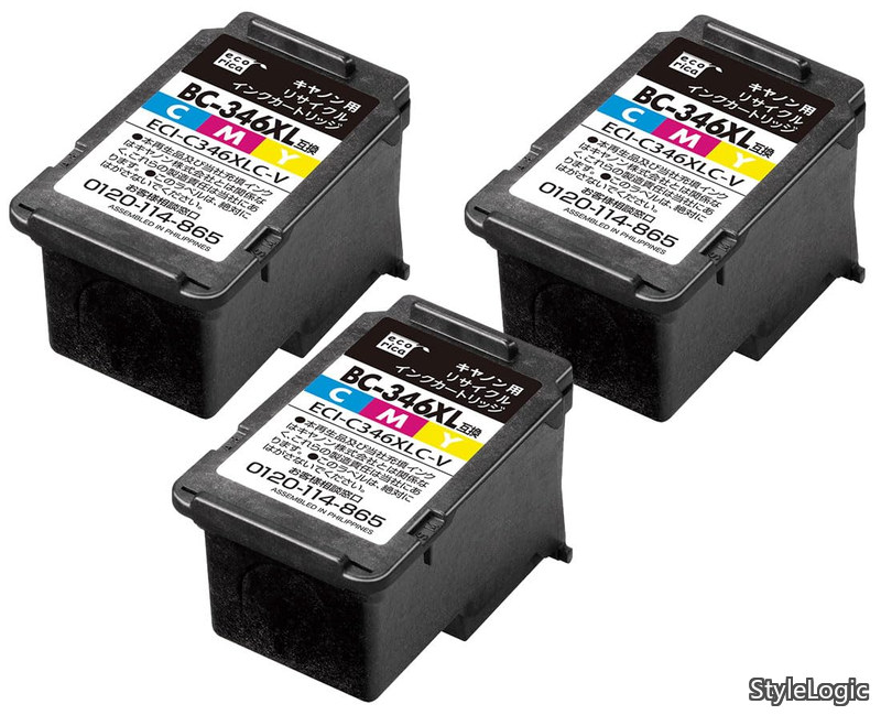 【送料無料】リサイクルインクカートリッジ カラー エコリカ ECI-C346XLC-V 3個セット