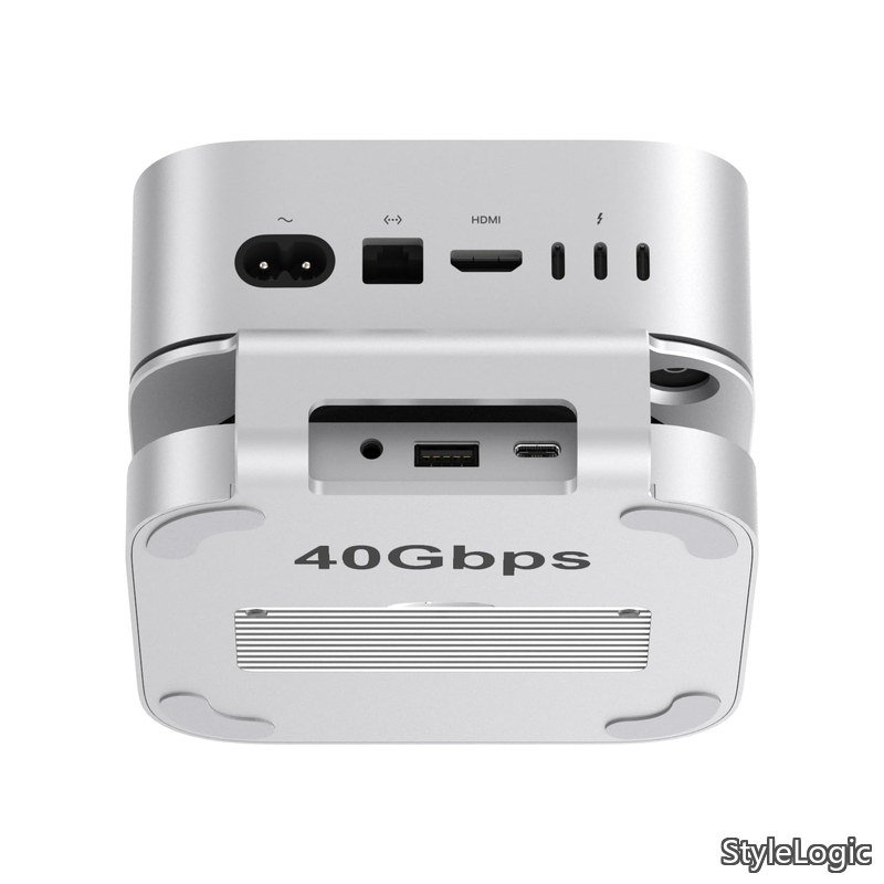 Rakuten - 【送料無料】40Gbps Mac mini M4/M4 Pro スタンドハブ USB4 NVMe SSDエンクロージャ付き USB-Cホスト 3 USB-A 2.0 3.5mmオーディオ M.2 PCIe最大8TB対応 Thunderbolt 4/5対