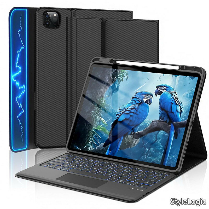 Rakuten - 【送料無料】Air 13インチ (M3 2025/ M2 2024) iPad Pro 12.9インチ 第6/5/4/3世代 キーボード タッチパッド付き 7色バックライト 着脱式 軽量 薄型 磁気吸着 オートスリー