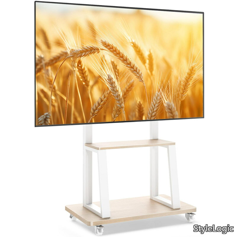 Rakuten - 【送料無料】テレビスタンド キャスター付き ハイタイプ tvスタンド 32-75インチ 耐荷重60kg 大きい棚板 収納力 壁寄せテレビスタンド テレビ台 大型 モニタースタンド ves