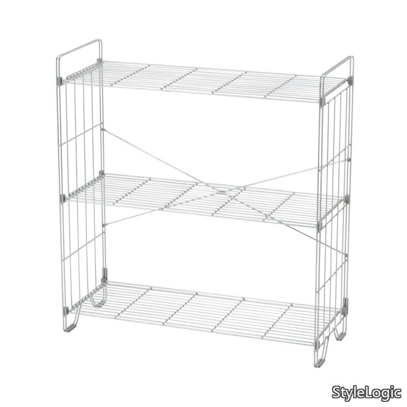 Rakuten - 【送料無料】中でも外でも使えるワイヤーラック 3段 約W84×D30.5×H89.1cm 83413552