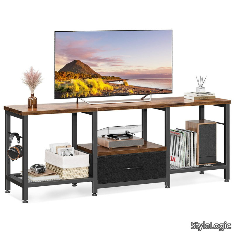 樂天商城 - 【送料無料】テレビ台 47型対応 ローボード 幅120×奥行29×高さ50cm 簡単組立 耐荷重40kg 引き出し付き 脚付き (ビンテージ)