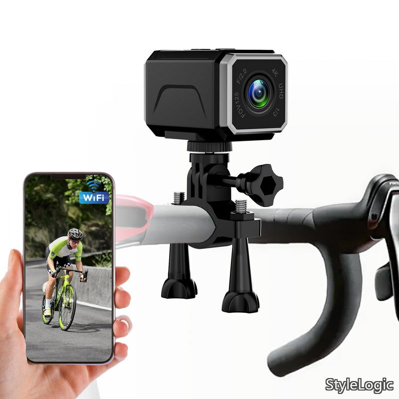 【送料無料】バイクドライブレコーダー GPS搭載 スマホ連携 4K UHD 自転車ドラレコ フロント用 ドライブレコーダー 二輪車 800万画素 充電式 IP65常時録画 ループ録画 ミニ