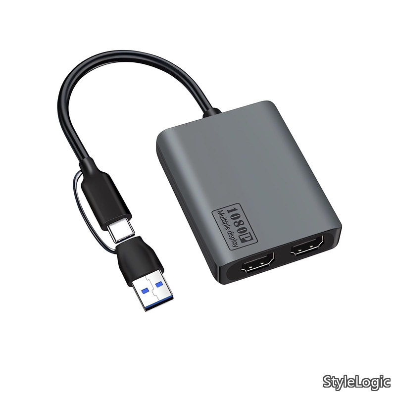3.0/type-C対応デュアルHDMIディスプレイアダプタ MST USB A/C HDMI 変換アダプタ US B-A/C ポート 拡張 1920*1080P 60Hz US B Type A/C から デュアル HDM I