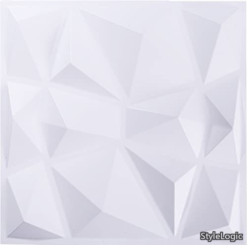 Rakuten - 【送料無料】3Dウォールパネル(PVC製・難燃仕様) ダイヤモンド(スモール) 30cm×30cm 12枚セット