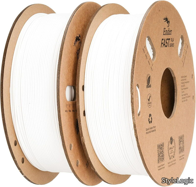 Creality Ender-Fast-PLA フィラメント 2パックセット 高速印刷30-300mm/s 1.75mm径 1kg*2パック合計2kg 寸法精度±0.03mm 3Dプリンター用フィラメント もつれ