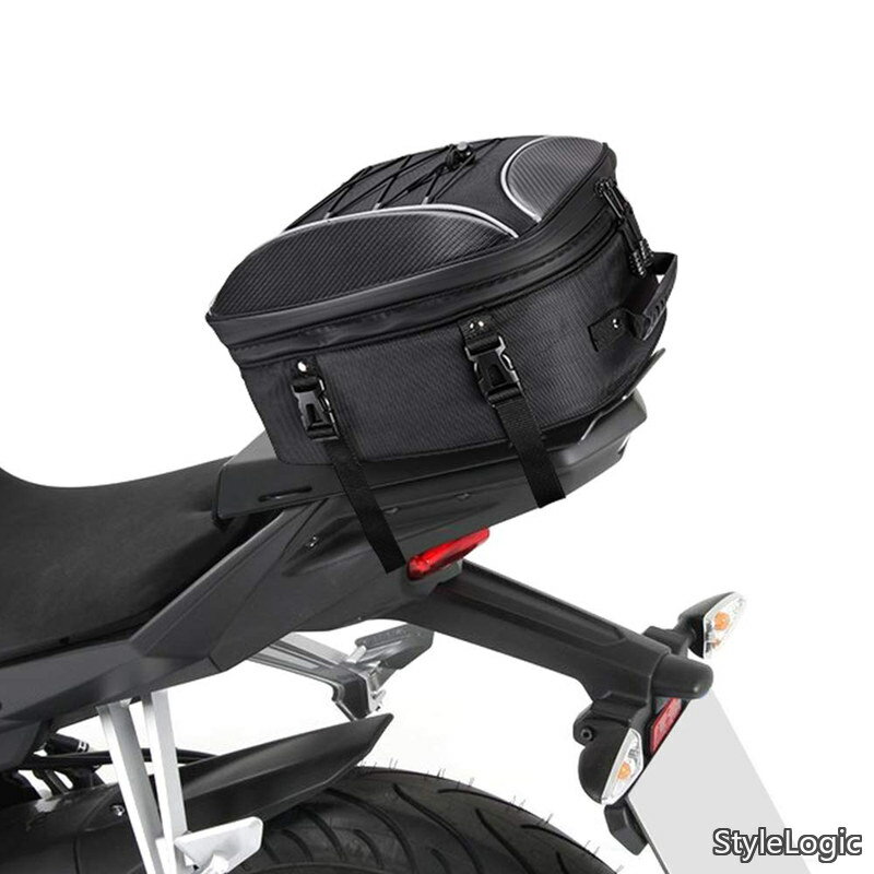 Rakuten - 【送料無料】バイク シートバッグ 拡張機能あり シートバッグ 22-30L ヘルメットバッグ 撥水 防水 耐久性 固定ベルト付き cb250r ninja250 GSX-S125適合