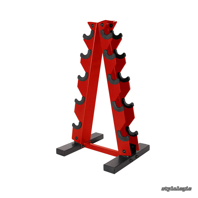 Barbell Aフレームダンベルウェイトラック、レッド、RK-12BIS-RD